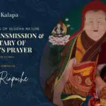 event banner with Dolpopa at the center and Shar Khentrul Rinpoche at the right with special robes